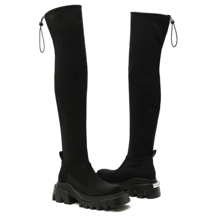 DAPHNE LAB Candy Series Over-the-knee Boots 5.5cm Women's Black 3