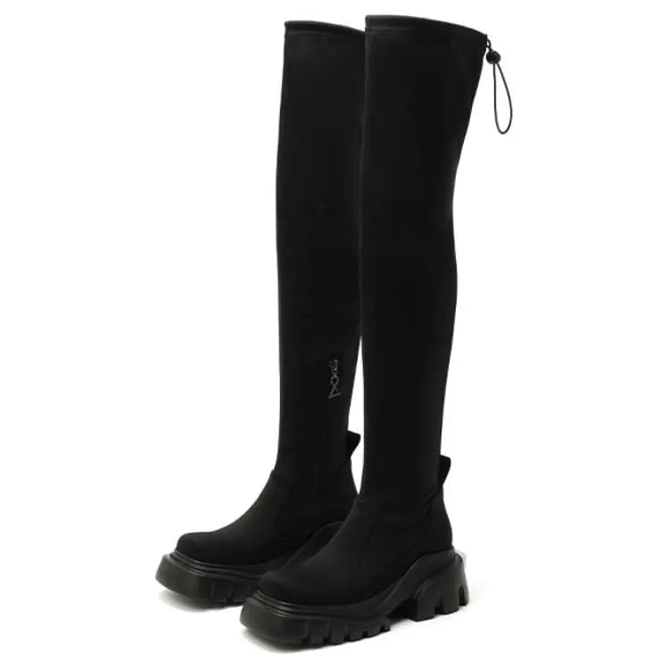 DAPHNE LAB Candy Series Over-the-knee Boots 5.5cm Women's Black 2
