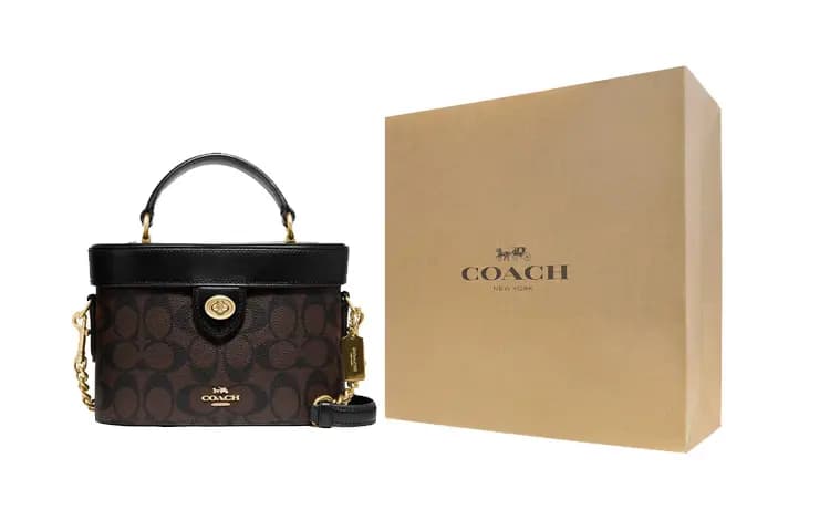 COACH Kay 20 Çiyin Çantası Qəhvəyi/Qara 8