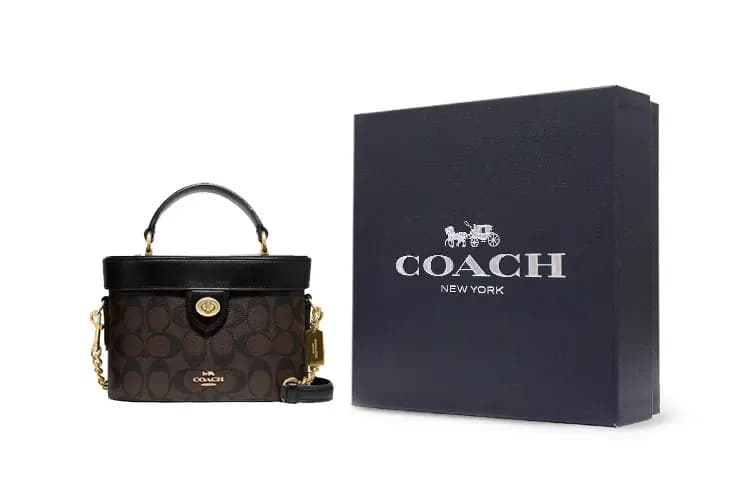 COACH Kay 20 Çiyin Çantası Qəhvəyi/Qara 6