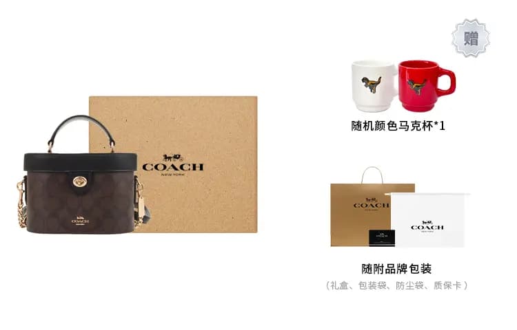 COACH Kay 20 Çiyin Çantası Qəhvəyi/Qara 14