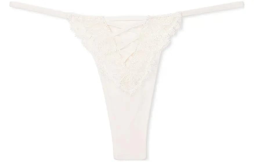 Victoria's Secret DREAM ANGELS Boho Floral Thong Qadın Alt Paltarı Ağ