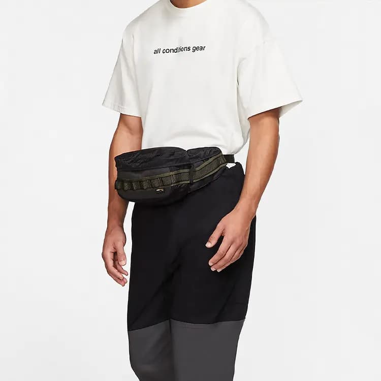 Nike Polyester With Nylon Sling Bags One Shoulder Crossbody Fanny Pack Regular Unisex Black 6