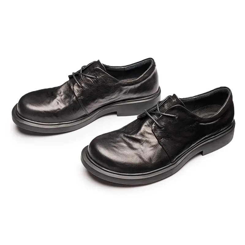 Brounvanm Top Layer Cowhide Fashion Comfortable Business Dress Shoes Men's Black 4