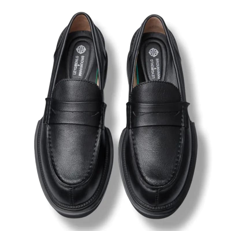 Brounvanm Top-Grain Leather British Vintage Casual Trendy Loafers Men's 9