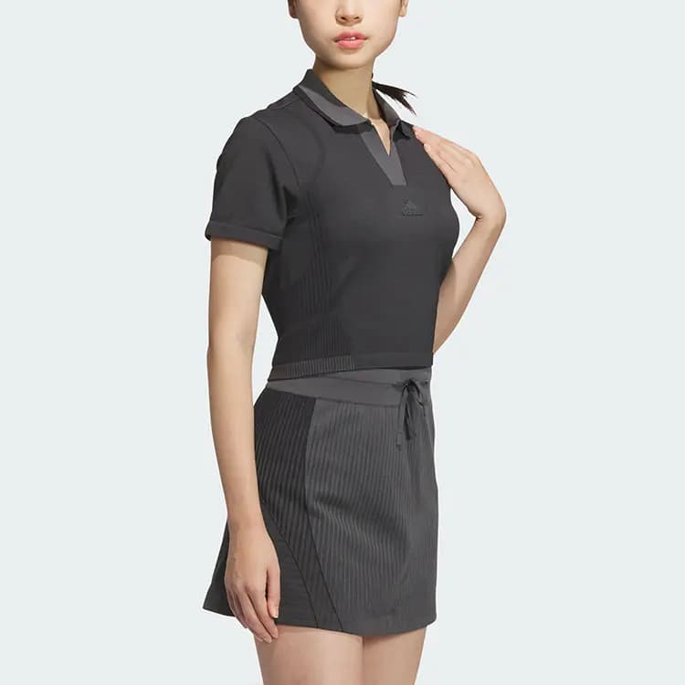 adidas SEAMLESS Polo Köynək Qadın Tünd Boz 3