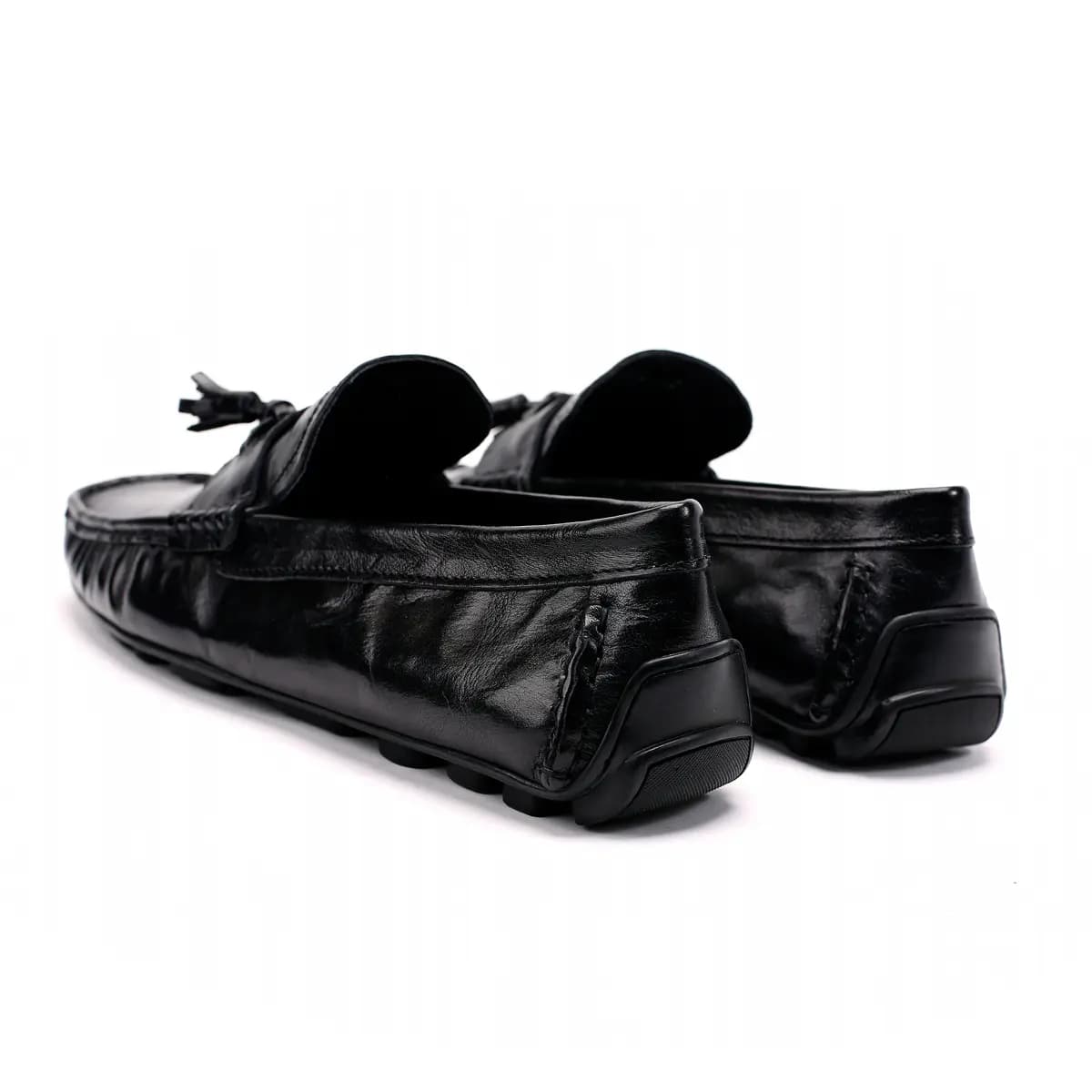 Brounvanm Second Layer Cowhide Leather Genuine Leather Fashion Casual Loafers Men's Black 6