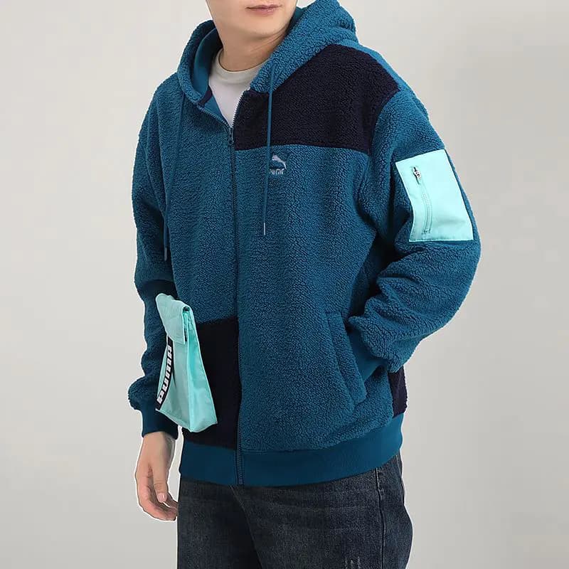 PUMA Retro Block Sherpa Kişi Pencəyi Digital Blue 4