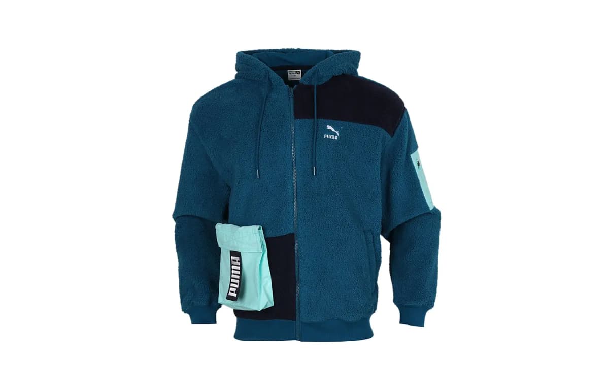 PUMA Retro Block Sherpa Coat Men's Digital Blue