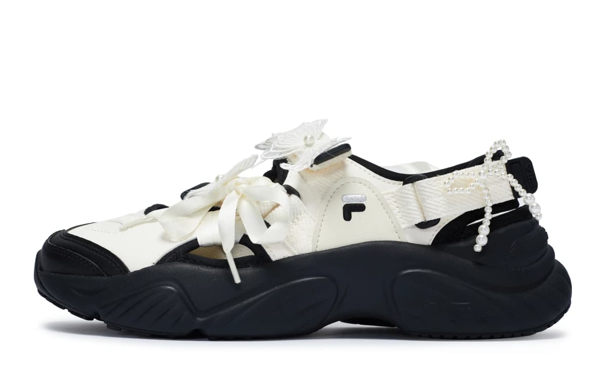FILA FUSION Conch Beach Sandals Qadın Ağ/Qara 2