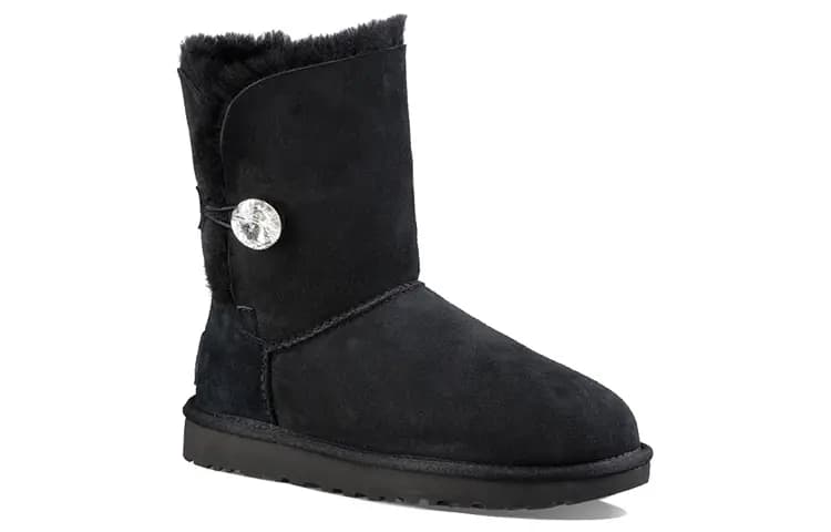 UGG Classic Bling Button Qadın Çəkməsi Qara 3