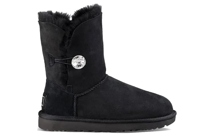 UGG Classic Bling Button Qadın Çəkməsi Qara 2