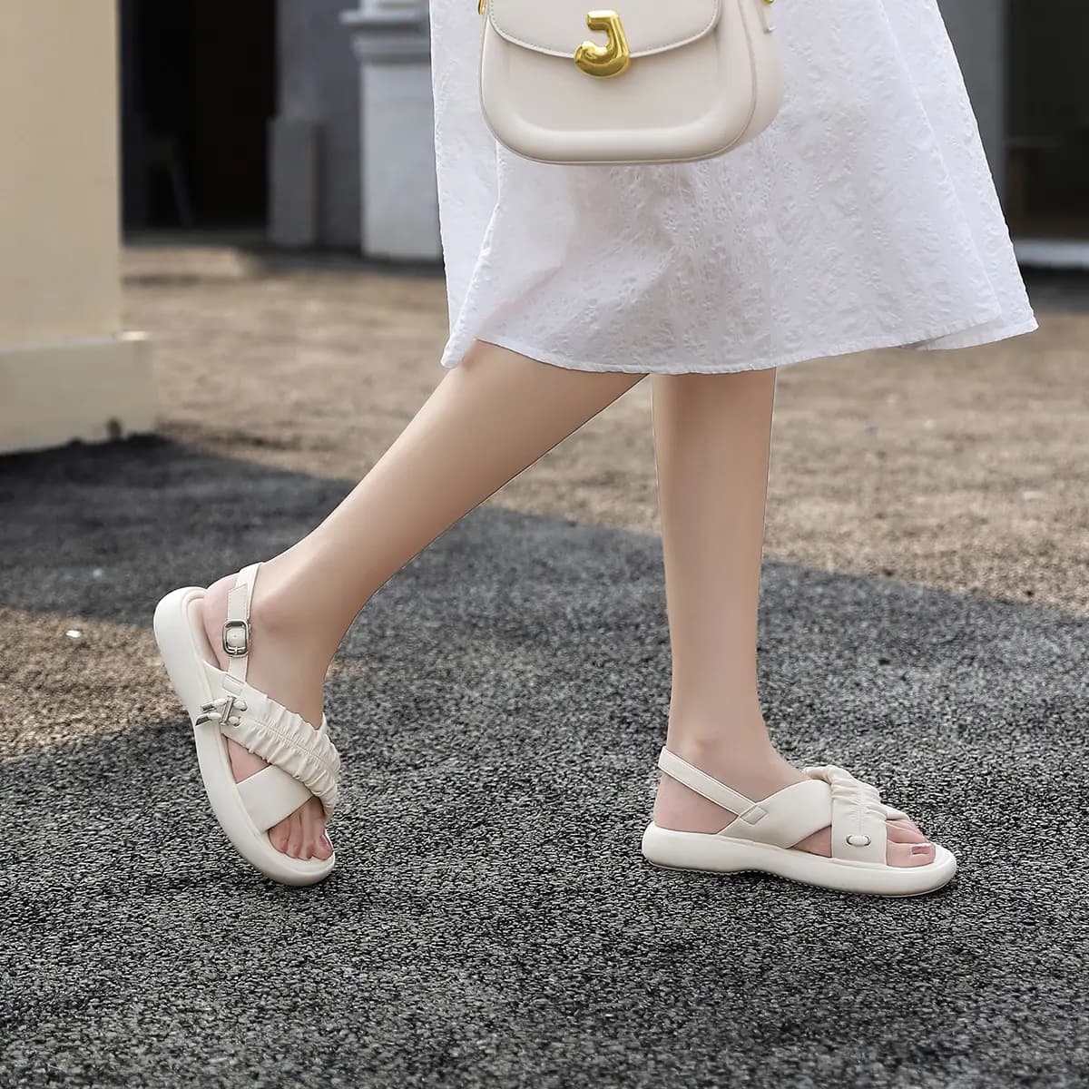 GEMEIQ One Strap Sandals 3cm Women's 4