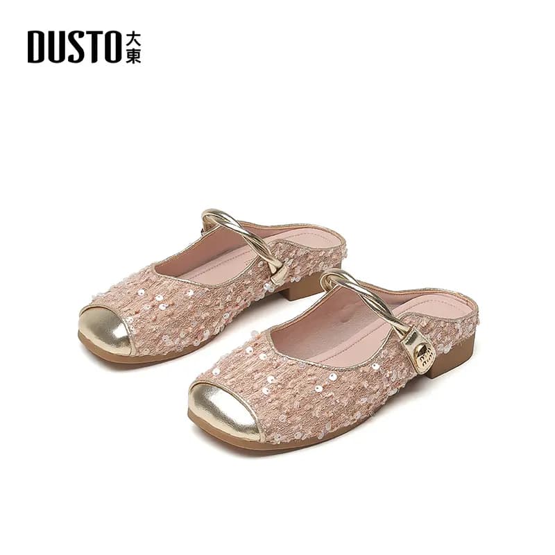 DUSTO Stitched Leather Patchwork Wrap-toe Slippers Qadın 4