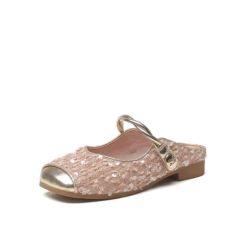 DUSTO Stitched Leather Patchwork Wrap-toe Slippers Qadın 3