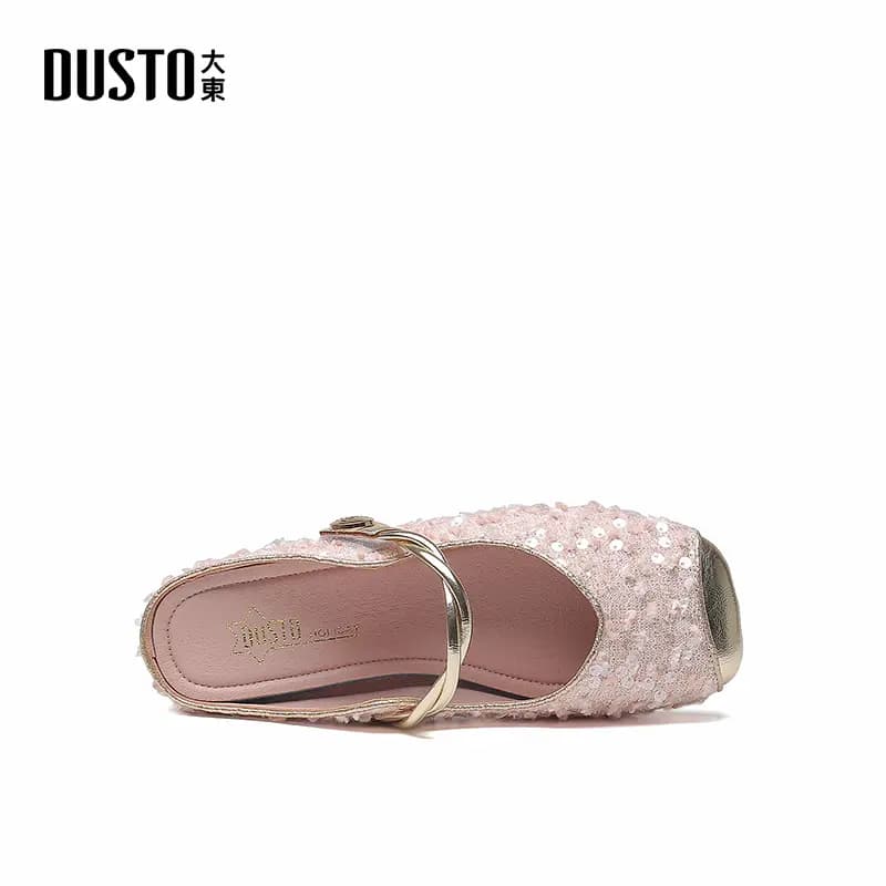 DUSTO Stitched Leather Patchwork Wrap-toe Slippers Qadın 7