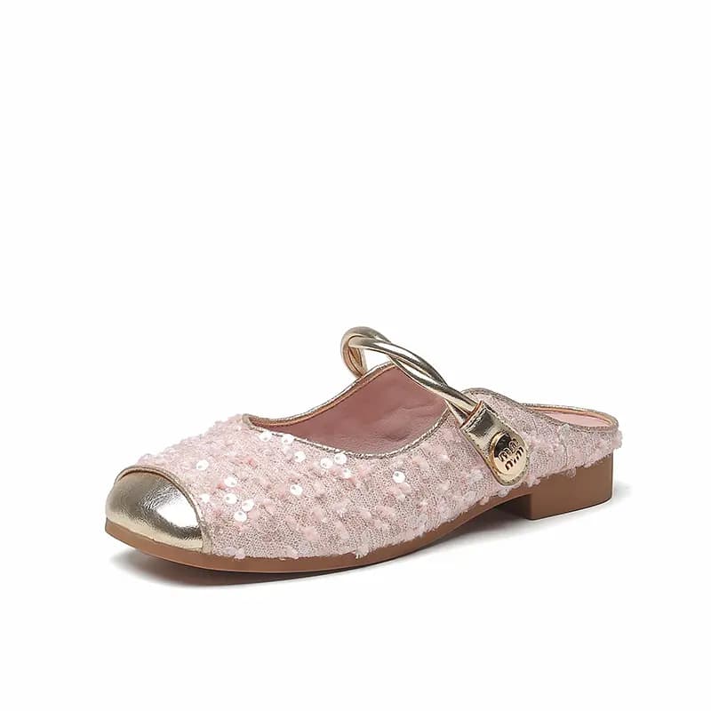 DUSTO Stitched Leather Patchwork Wrap-toe Slippers Qadın 5