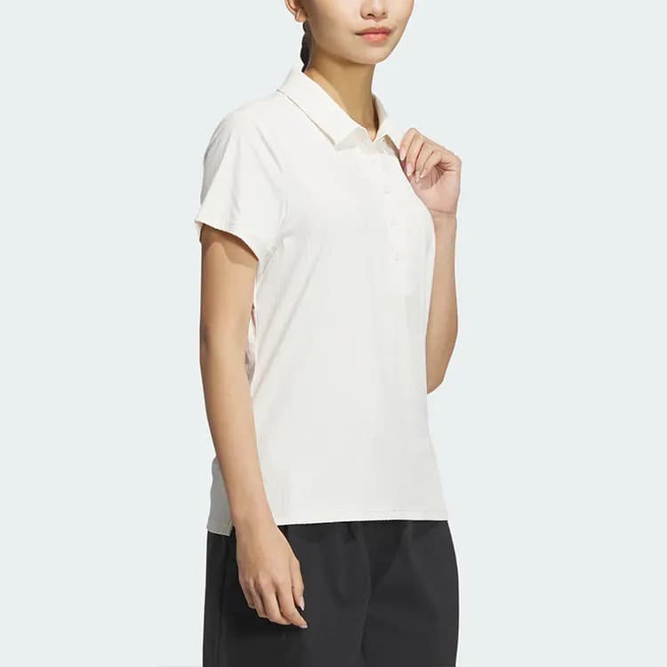 adidas COOL FEELING Qadın Polo Köynəyi Çəhrayı/Ağ 2