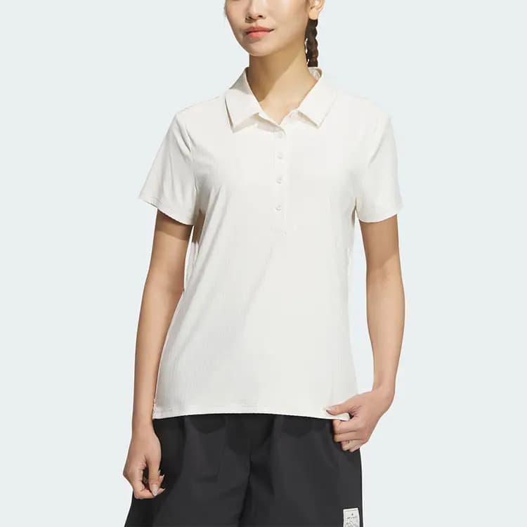 adidas COOL FEELING Qadın Polo Köynəyi Çəhrayı/Ağ 3
