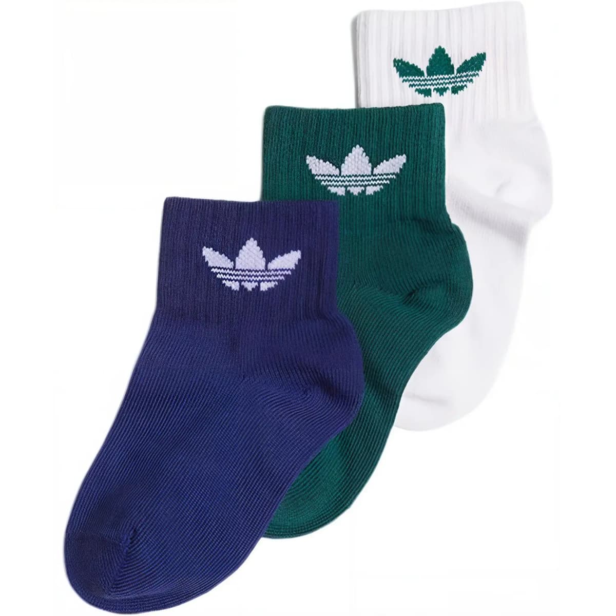 adidas Originals 3-Pack Uşaq Corabı Ağ/Göy/Yaşıl