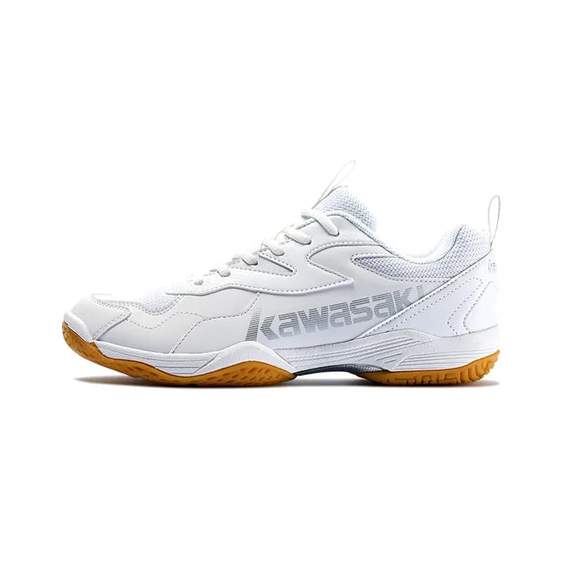 Kawasaki Ball Mania Series Cushioning Breathable Badminton Shoes Unisex White Silver