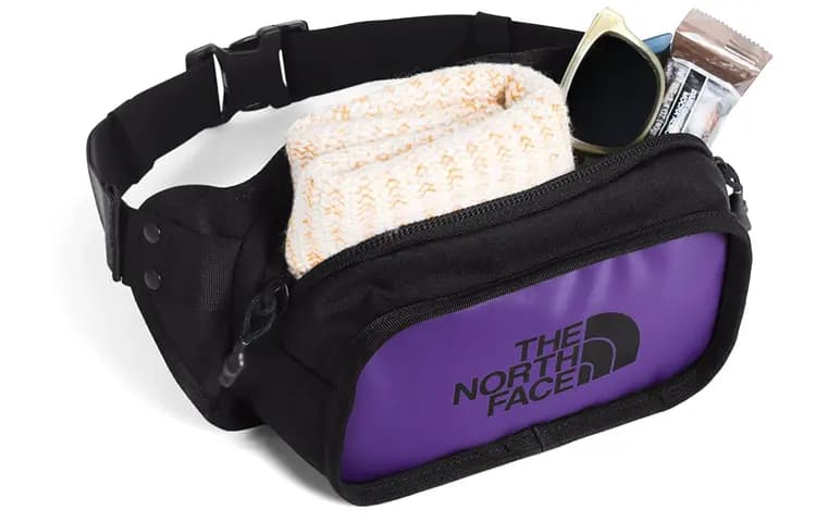 THE NORTH FACE 4.3L Fanny Pack Outdoor Bag Nylon Fabric Black Purple Unisex 3