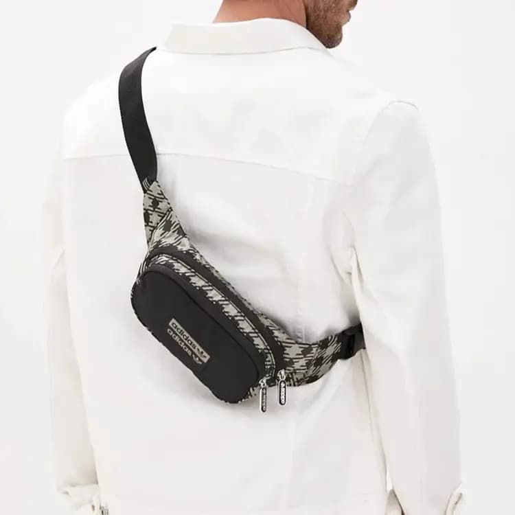 Adidas Originals Polyester Crossbody Bag, Sling Bag, Fanny Pack Regular Unisex Clay & Black 5