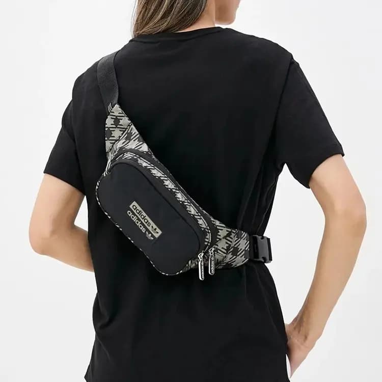 Adidas Originals Polyester Crossbody Bag, Sling Bag, Fanny Pack Regular Unisex Clay & Black 4