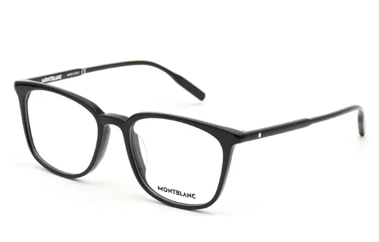 MONTBLANC Plate Frame Round Functional Glasses Unisex Blue/Black/Gray 2
