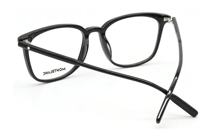 MONTBLANC Plate Frame Round Functional Glasses Unisex Blue/Black/Gray 4