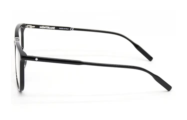 MONTBLANC Plate Frame Round Functional Glasses Unisex Blue/Black/Gray 3