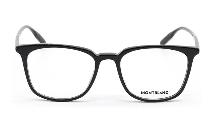 MONTBLANC Dəyirmi Eynək Çərçivəsi Unisex Mavi/Qara/Boz