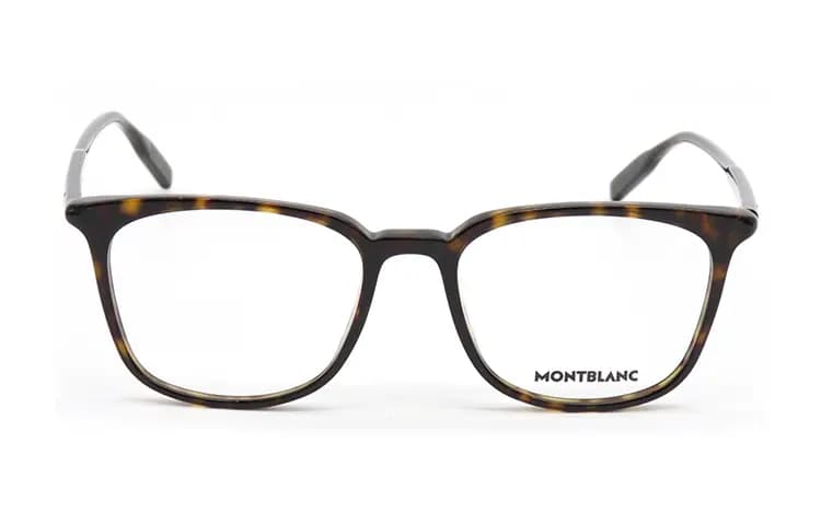 MONTBLANC Plate Frame Round Functional Glasses Unisex Blue/Black/Gray 6