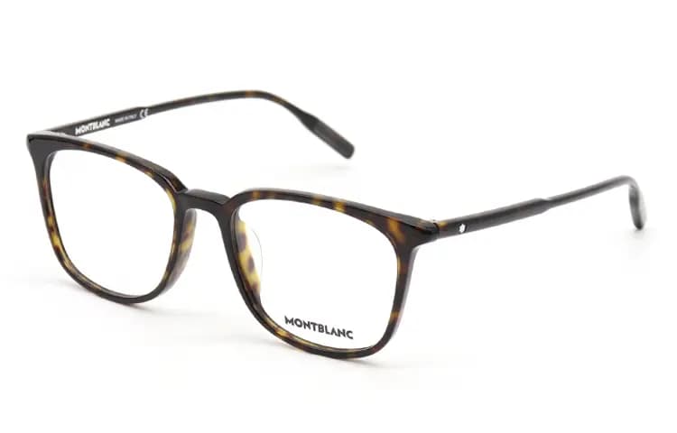 MONTBLANC Plate Frame Round Functional Glasses Unisex Blue/Black/Gray 7