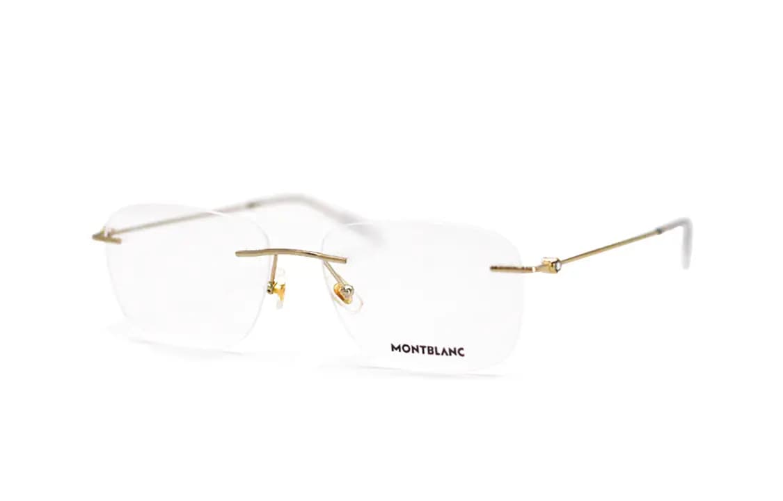MONTBLANC Düzbucaqlı Eynək Çərçivəsi Unisex Qızılı