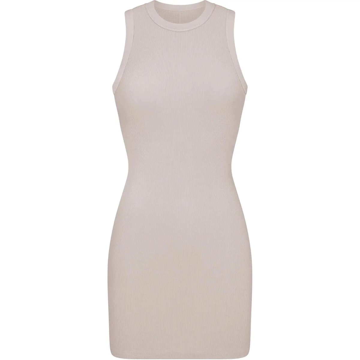 SKIMS SS24 COTTON RIB TANK Qadın Donu Stone