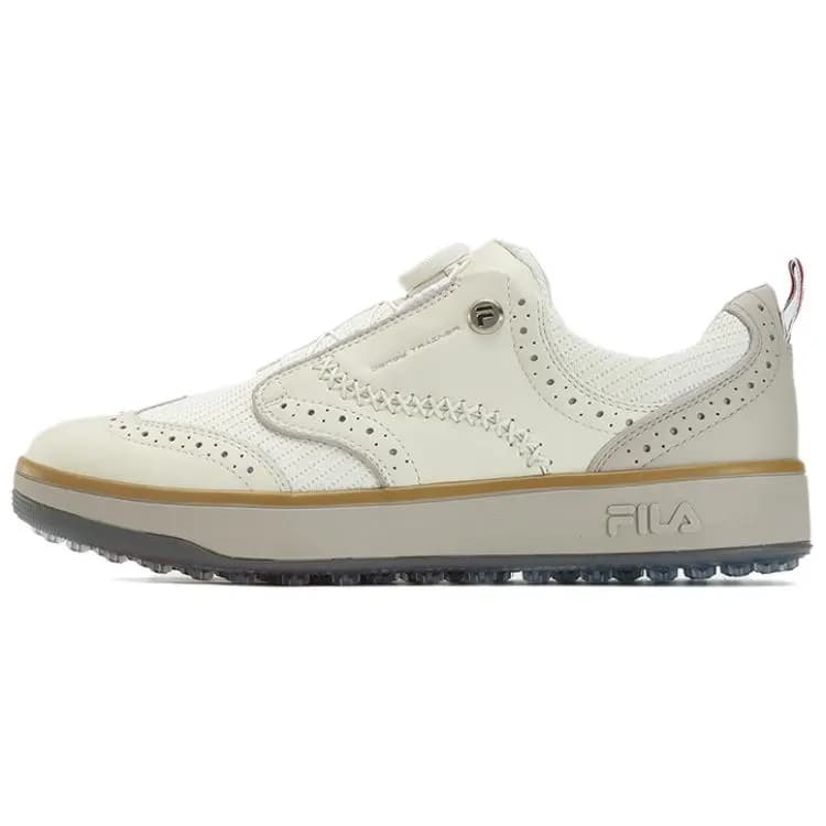 FILA GF Derby Soft Spikes Twist Knob Easy On/Off Low-Top Golf Shoes Men's Off-White