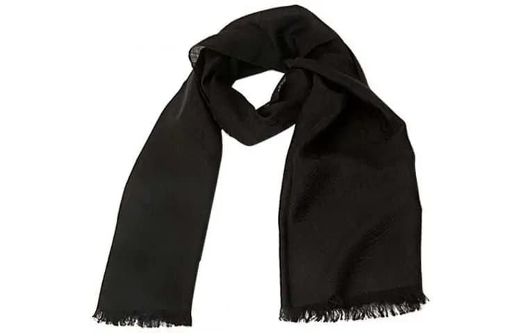 GUCCI GG Logo Wool Silk Şərf Qara 2