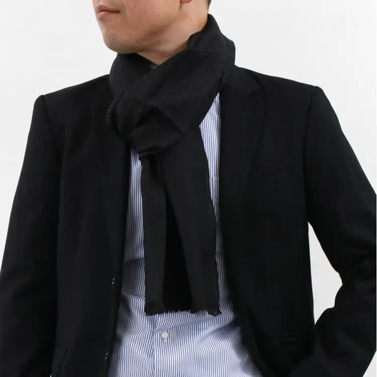 GUCCI GG Logo Wool Silk Şərf Qara 4