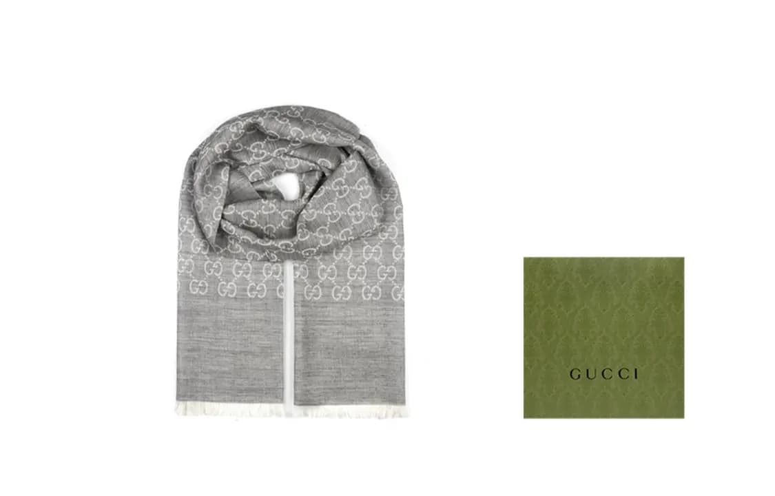 GUCCI Double G Reversible Şərf Unisex Boz 7