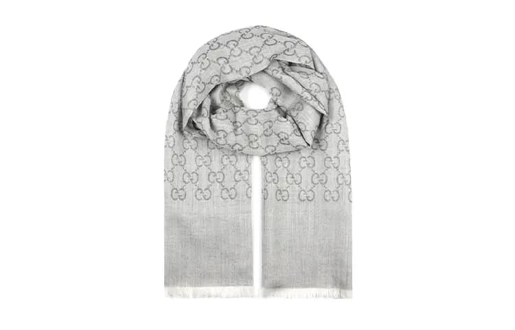 GUCCI Double G Reversible Şərf Unisex Boz 2