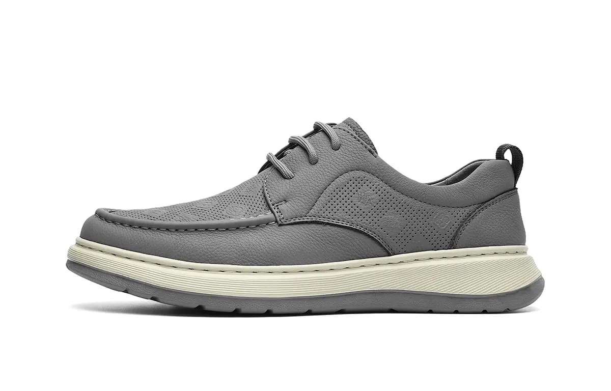 HLA Men's Shoes New Summer Genuine Leather Vintage Breathable Chunky Casual Leather Shoes Low-Top Work Shoes Men's