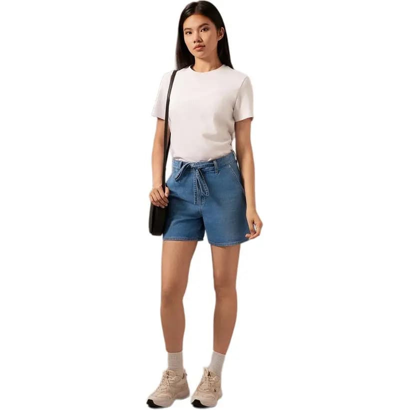 CALVIN KLEIN Qadın Denim Şort Açıq Mavi 5