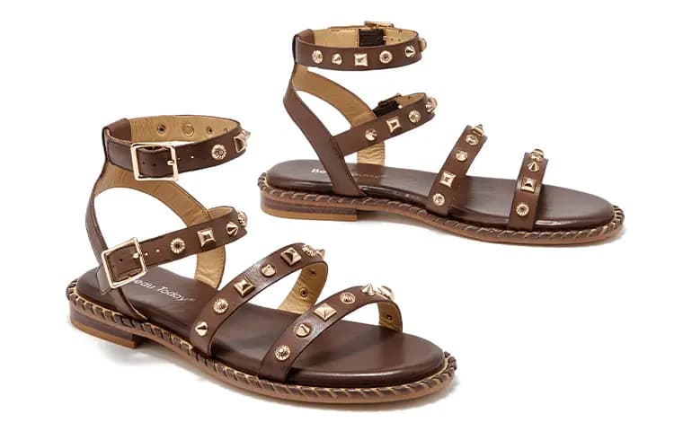 Beau Today Calfskin Commute Versatile Comfortable Skin-Friendly Breathable Wear-Resistant Non-Slip Flat Roman Sandals Women's 3