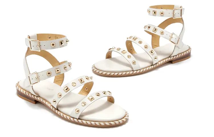 Beau Today Calfskin Commute Versatile Comfortable Skin-Friendly Breathable Wear-Resistant Non-Slip Flat Roman Sandals Women's 14