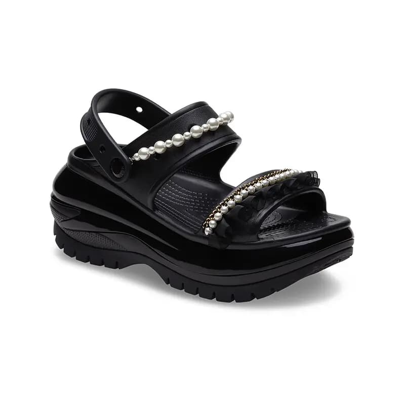 Crocs Mega Crush Pearl Ruffle Sandal Qadın Qara 2
