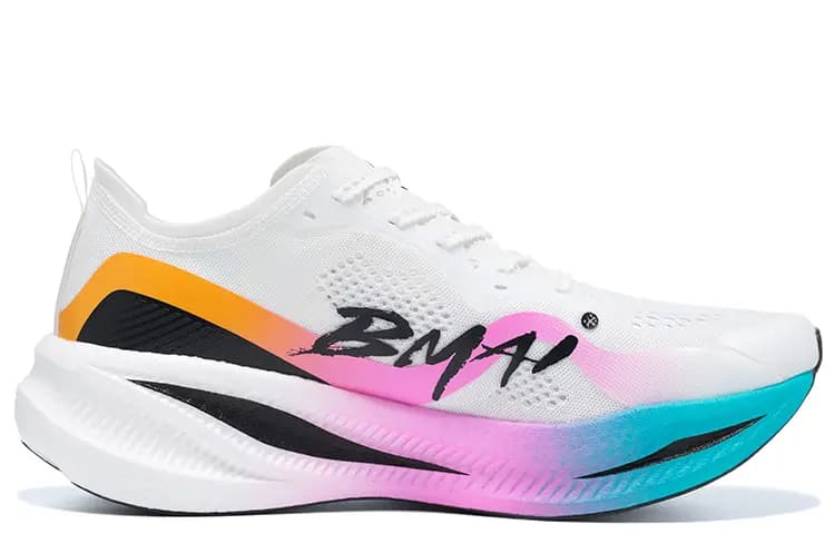BMAI Carbon FLY Mid Top Running Shoes Men's Blue Pink White 2