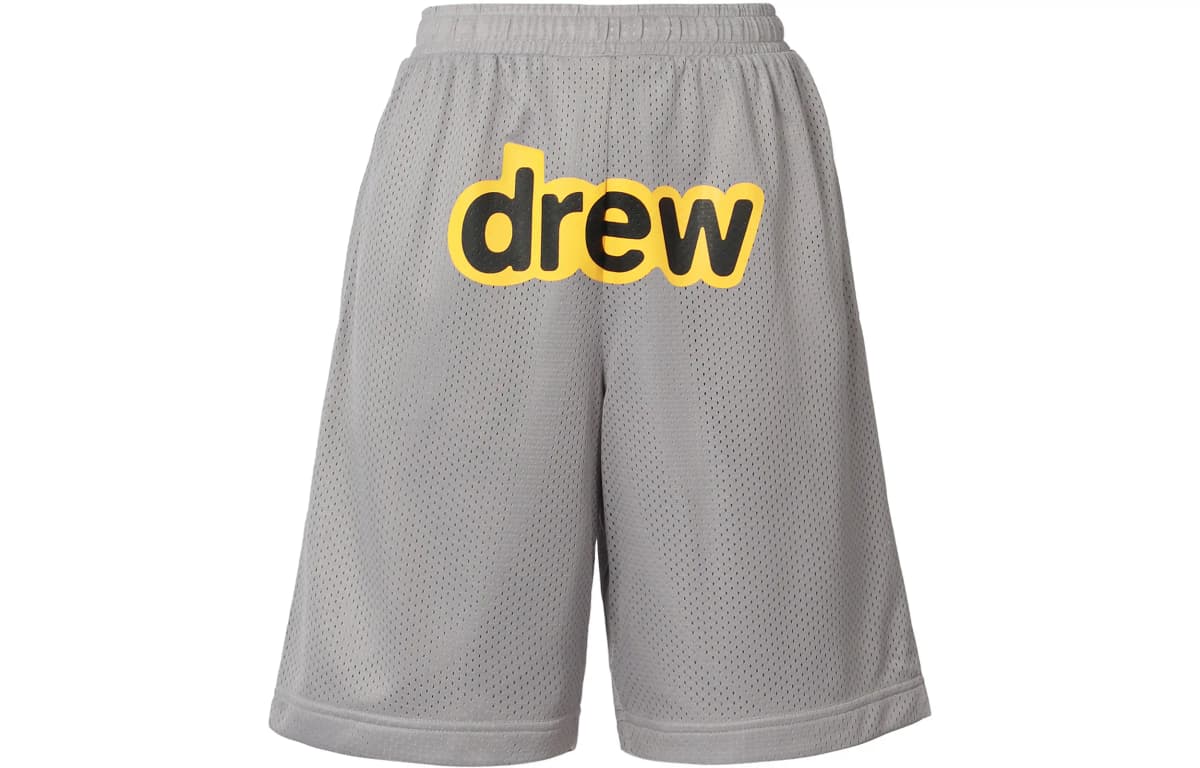 Drew House Letter Logo Casual Şort Unisex Boz