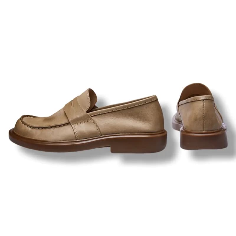 Brounvanm Genuine Leather Slip-On Soft Leather Casual Round Toe Loafers Men's 11