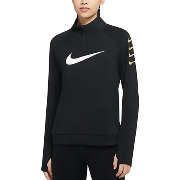 Nike Swoosh Run Qadın İdman Üstü Qara 4